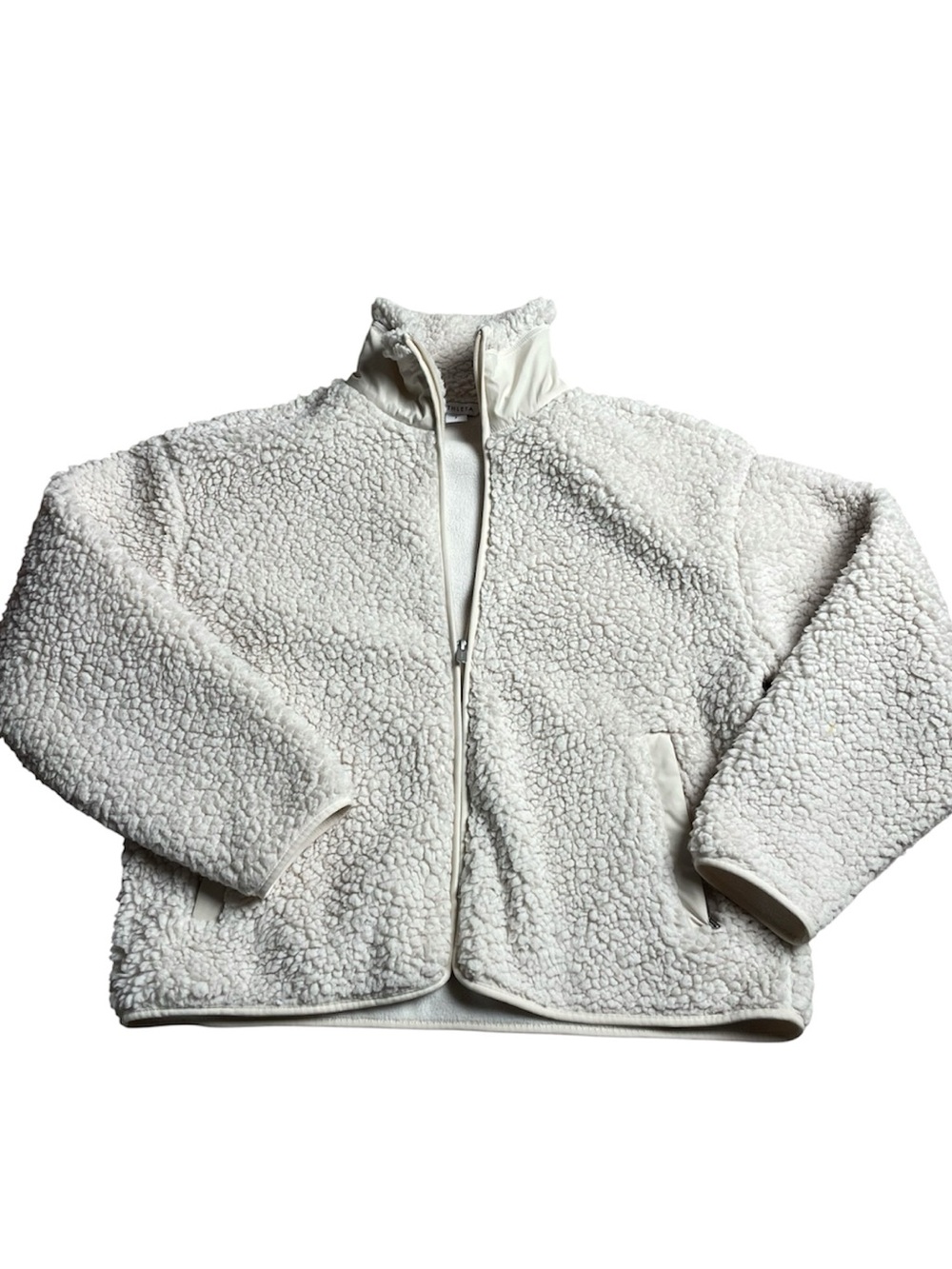 ATHLETA Cozy Sherpa Fleece Jacket – Ivory/White, Size S